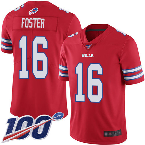 Men Buffalo Bills #16 Robert Foster Limited Red Rush Vapor Untouchable 100th Season NFL Jersey->buffalo bills->NFL Jersey